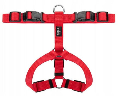 CHABA Szelki dla psa Guard M bezuciskowe, regulowane, taśma 2,0 cm – czerwone