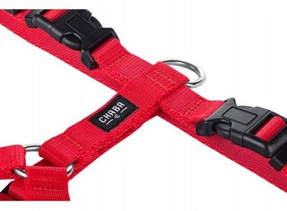 CHABA Szelki dla psa Guard M bezuciskowe, regulowane, taśma 2,0 cm – czerwone