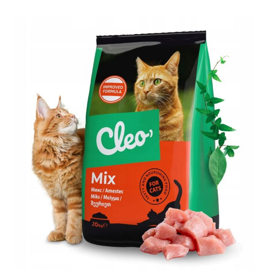 Cleo Karma sucha dla kotów dorosłych 20 kg z kurczakiem, wysokobiałkowa – mix smaków