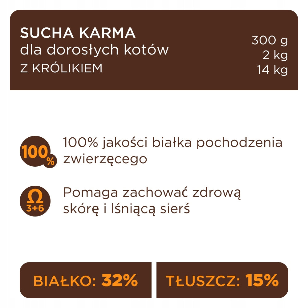 Club 4 Paws Premium sucha karma dla dorosłych kotów 2 kg z Omega-3 i tauryną – królik