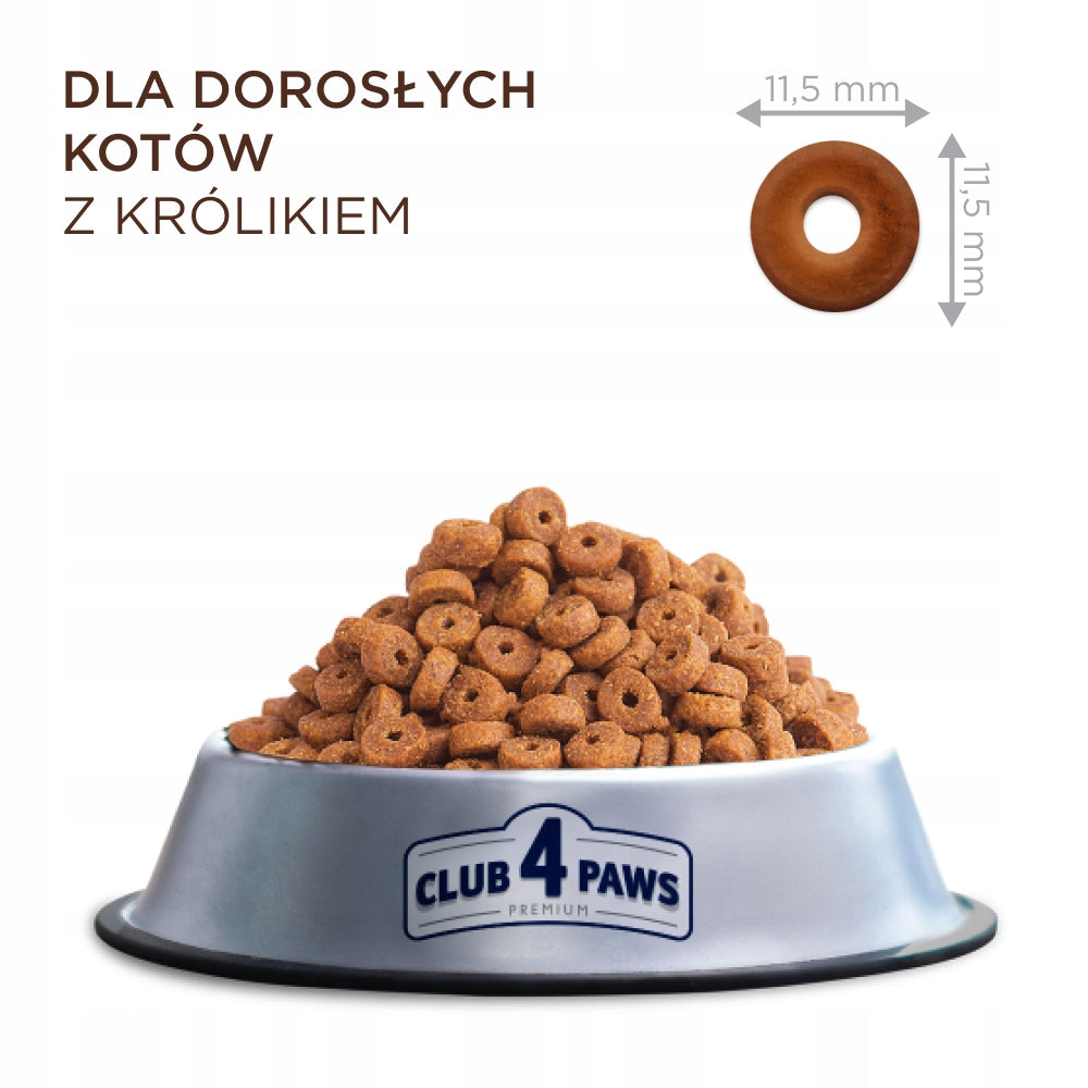 Club 4 Paws Premium sucha karma dla dorosłych kotów 2 kg z Omega-3 i tauryną – królik