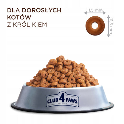 Club 4 Paws Premium sucha karma dla dorosłych kotów 2 kg z Omega-3 i tauryną – królik