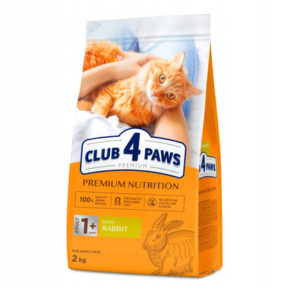 Club 4 Paws Premium sucha karma dla dorosłych kotów 2 kg z Omega-3 i tauryną – królik