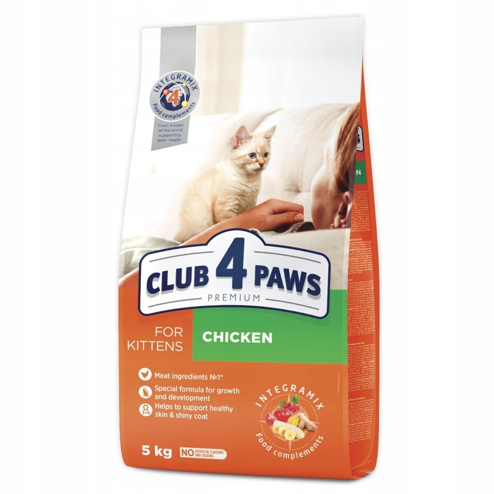 Club 4 Paws Premium sucha karma dla kociąt 5 kg z kurczakiem – wysokobiałkowa, pełnoporcjowa