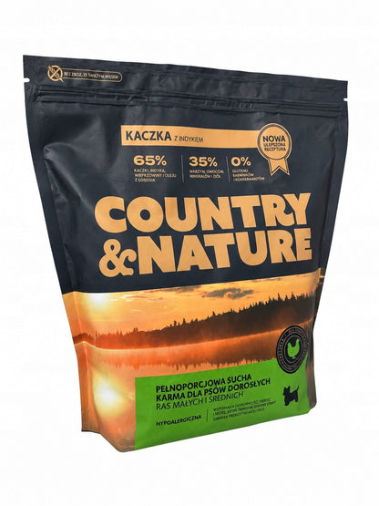 COUNTRY&NATURE Karma sucha dla psa 2 kg bezzbożowa, hipoalergiczna – kaczka z indykiem
