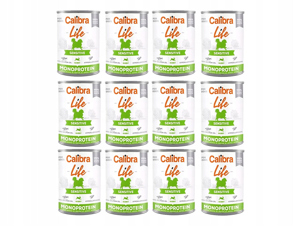 Calibra Sensitive mokra karma dla psa z królikiem 12 x 400 g – monoproteinowa