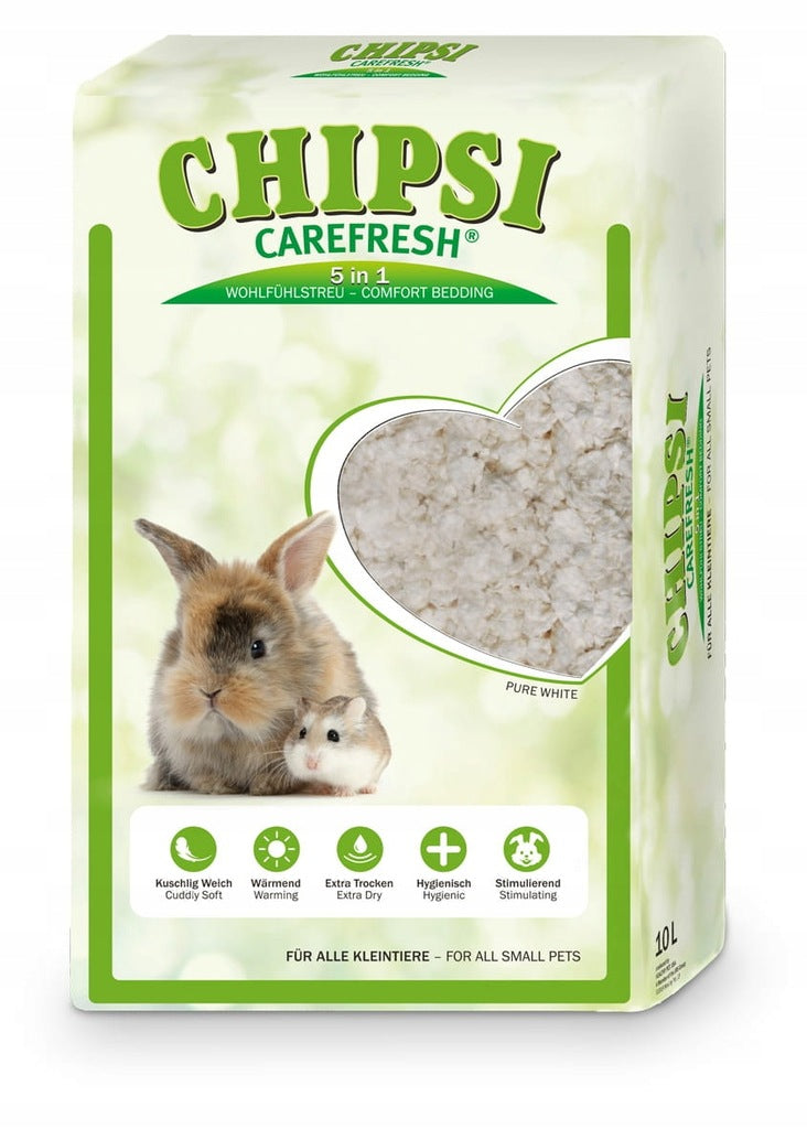 Chipsi CareFresh Pure White podściółka dla gryzoni 10 l – bezpyłowa, chłonna, biała