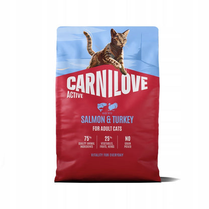 Carnilove sucha karma dla kota 2 kg bezzbożowa, łosoś i indyk – dla dorosłych kotów