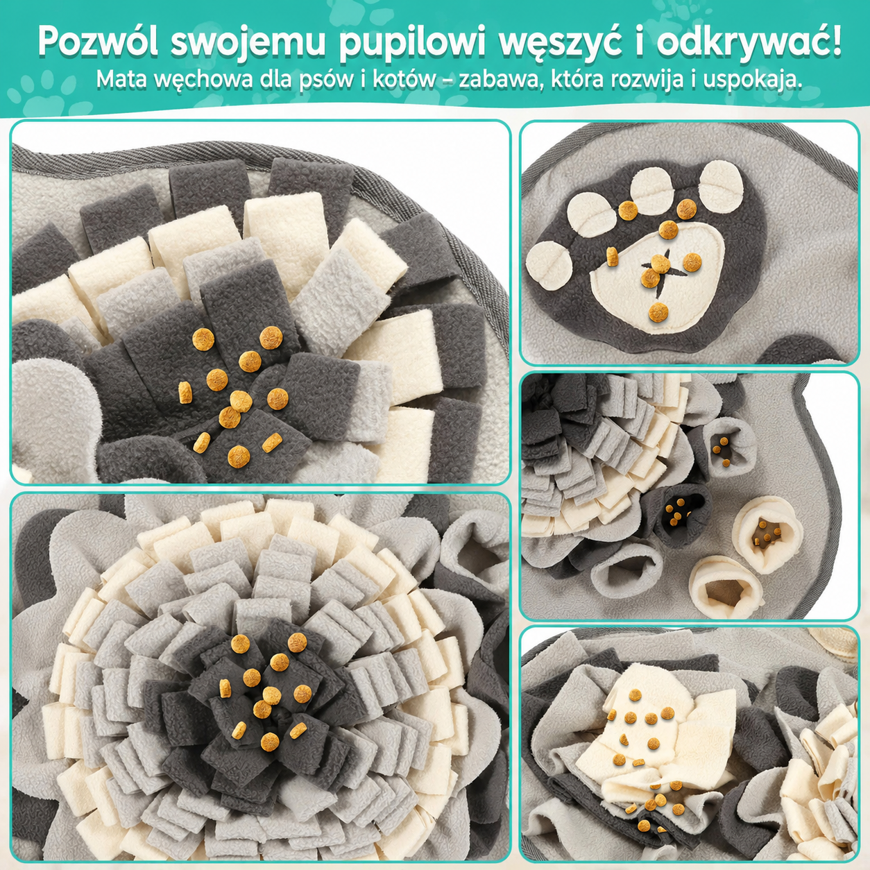 Mata do węszenia pluszowa interaktywna zabawka dla psa trening
