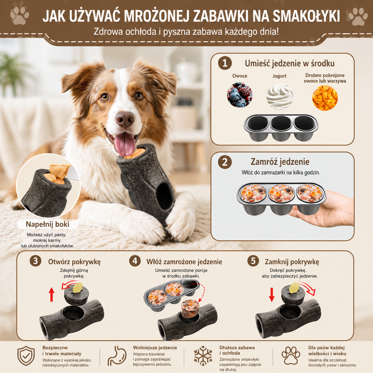 Zabawka nylonowa wytrzymała dla psa dużych ras do żucia i mrożonych przysmaków