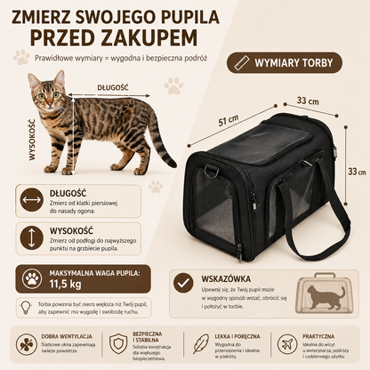 Torba podróżna nylonowa miękka i przewiewna składana dla psa i kota