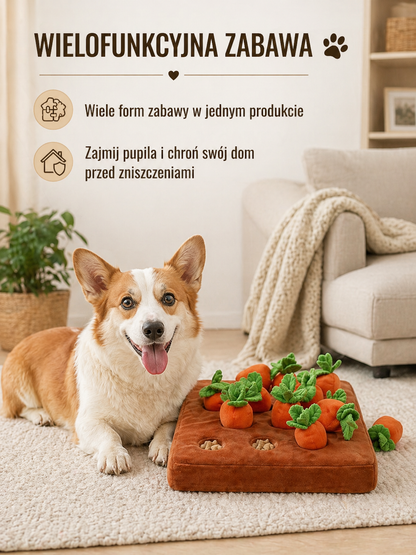Zabawka pluszowa interaktywna 2w1 dla psa miękka antypoślizgowa zabawy węchowe