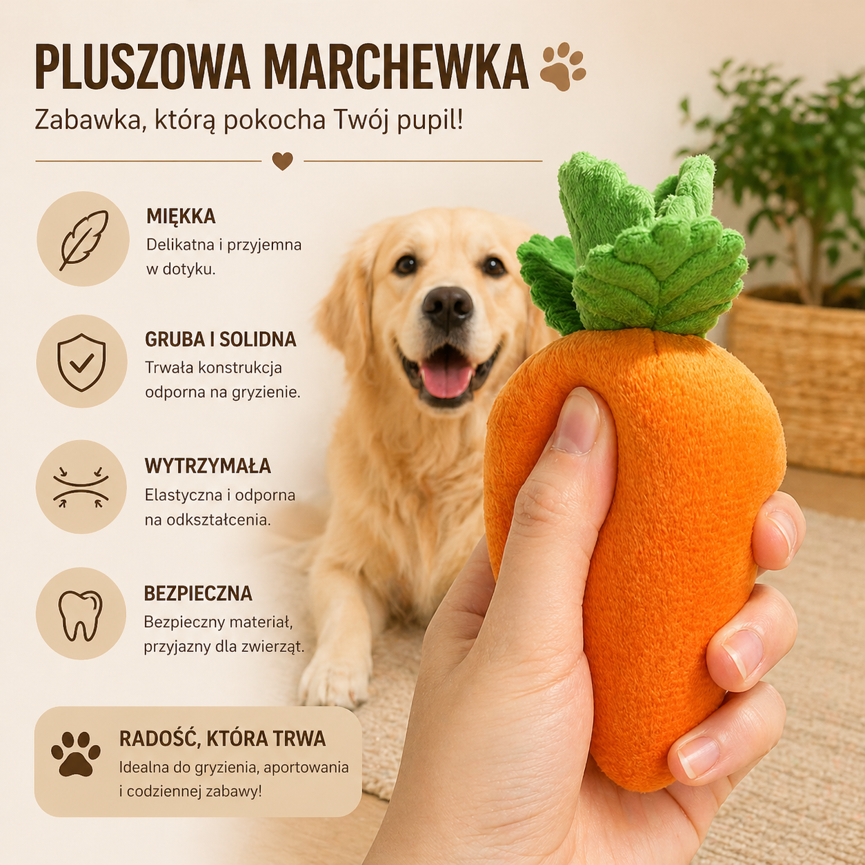 Zabawka pluszowa interaktywna 2w1 dla psa miękka antypoślizgowa zabawy węchowe