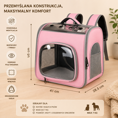 Transporter przewiewny z Oxfordu dla kota do 7,5 kg składany miękki i lekki