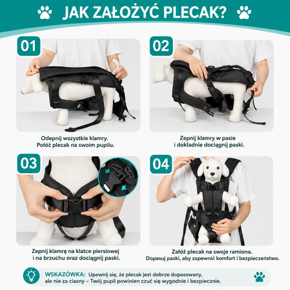 Nosidełko z nylonu i grubą pianką dla psa uniwersalne
