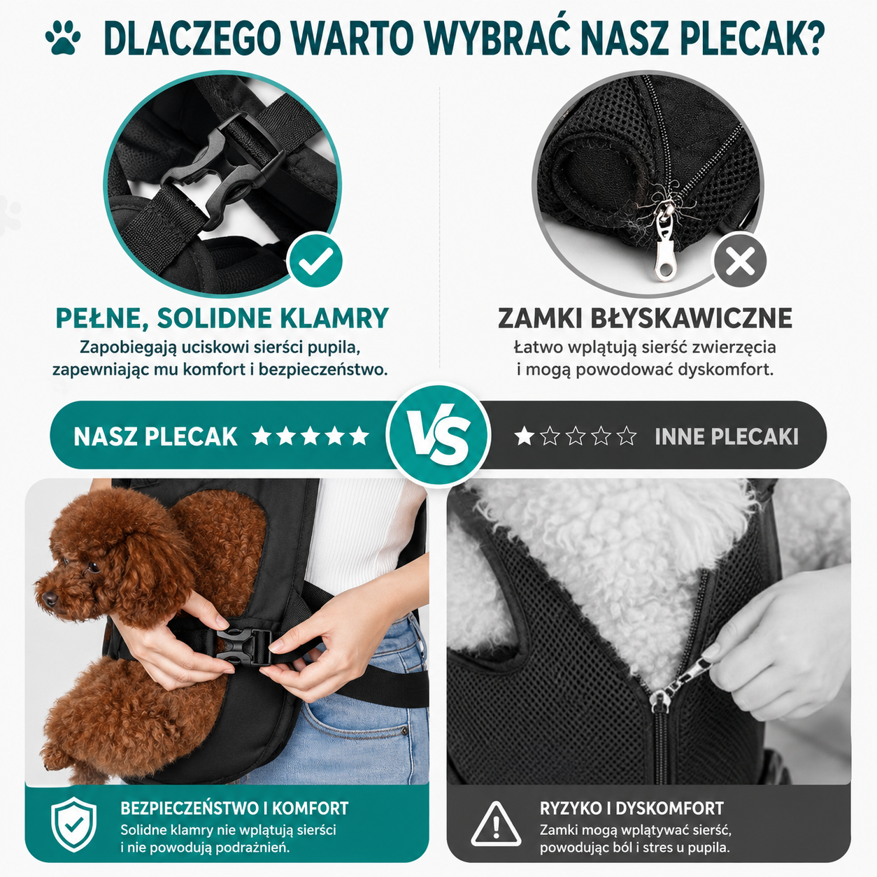 Nosidełko z nylonu i grubą pianką dla psa uniwersalne