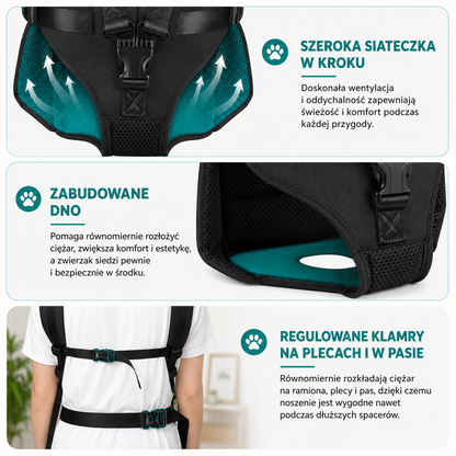 Nosidełko z nylonu i grubą pianką dla psa uniwersalne