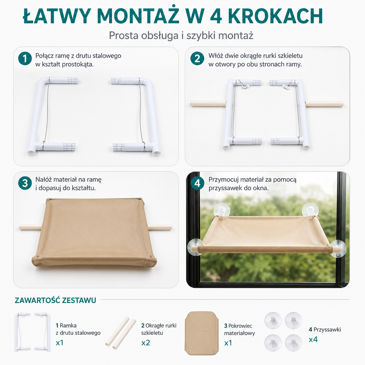 Hamak wiszący miękki pluszowy legowisko składane na oknie dla kota