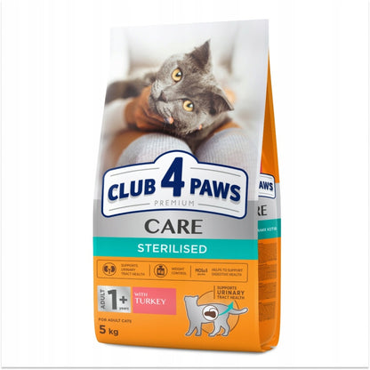 Club 4 Paws Premium sucha karma dla kotów sterylizowanych 5 kg – indyk