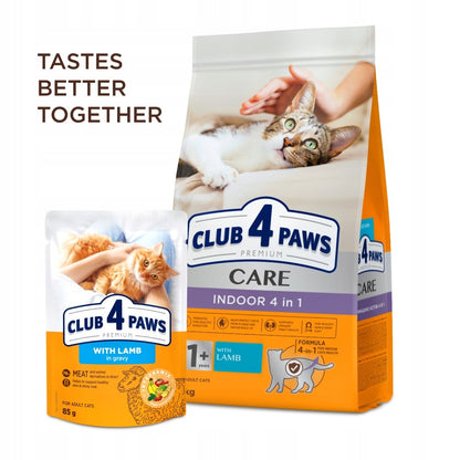 Club 4 Paws Premium sucha karma dla dorosłych kotów 4w1 z jagnięciną 2 kg