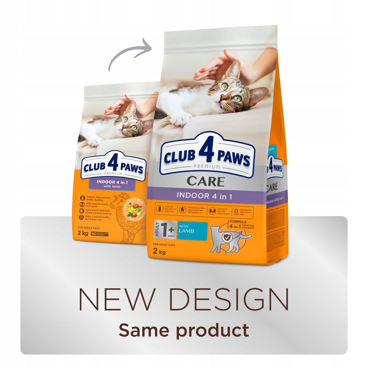 Club 4 Paws Premium sucha karma dla dorosłych kotów 4w1 z jagnięciną 2 kg