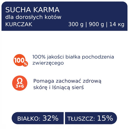 Club 4 Paws Premium sucha karma dla kotów dorosłych z kurczakiem 2 kg – pełnoporcjowa
