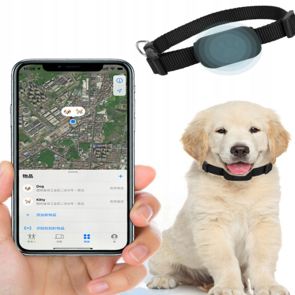 Obroża z lokalizatorem GPS dla psa i kota – silikonowa, regulowana, z aplikacją, czarna