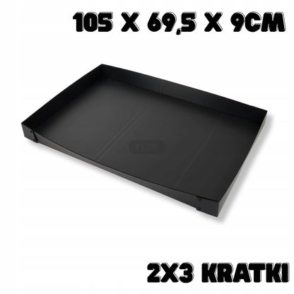 Kuweta do klatki modułowej 2x3 kratki 35x35 cm z polipropylenu – dno do kojca, czarna