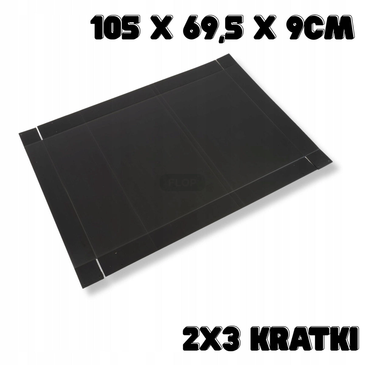 Kuweta do klatki modułowej 2x3 kratki 35x35 cm z polipropylenu – dno do kojca, czarna