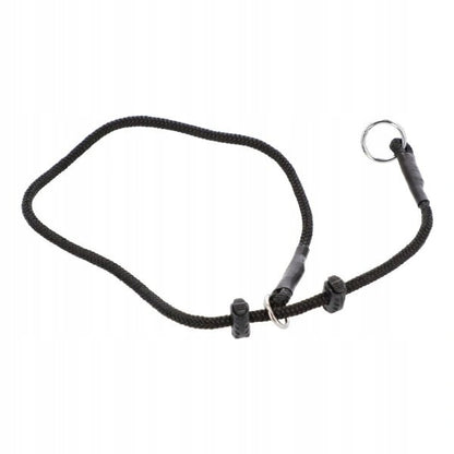 DINGO Obroża zaciągana dla psa XXL 65 cm z linki 6 mm, dwa stopery – czarna