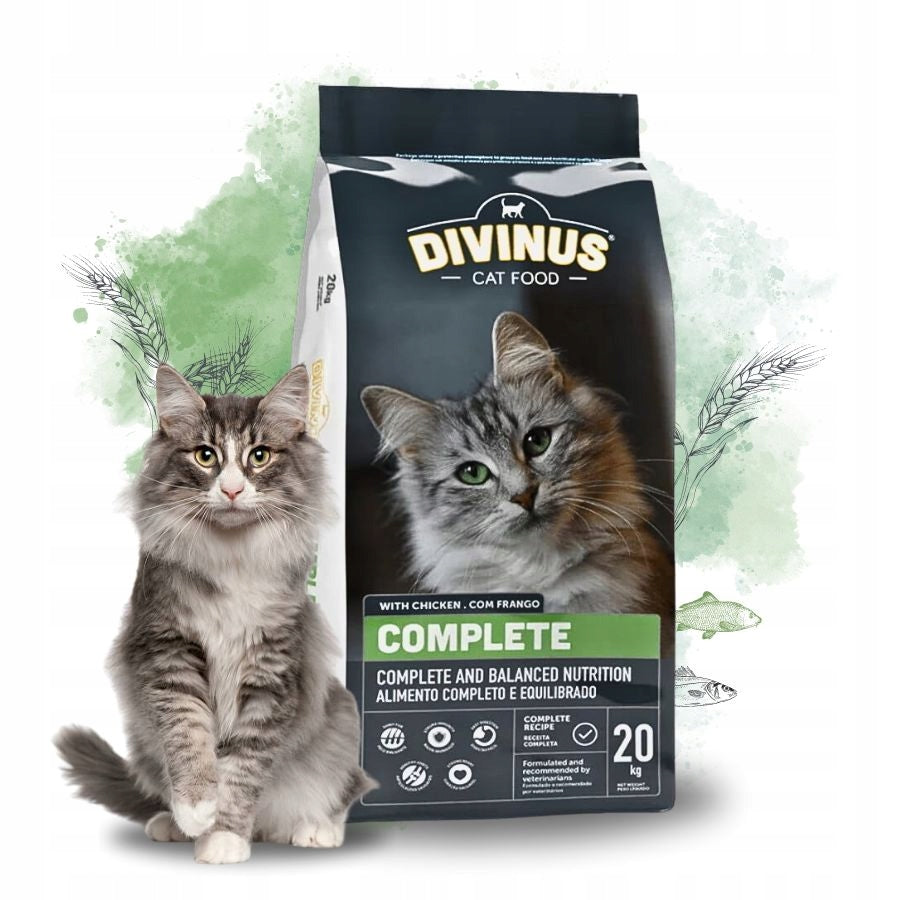 Divinus Cat Complete sucha karma dla kota 20 kg z drobiem i prebiotykiem – dla dorosłych