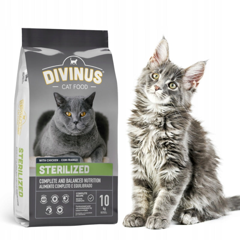 Divinus Cat Sterilized sucha karma dla kotów sterylizowanych 10 kg – kurczak