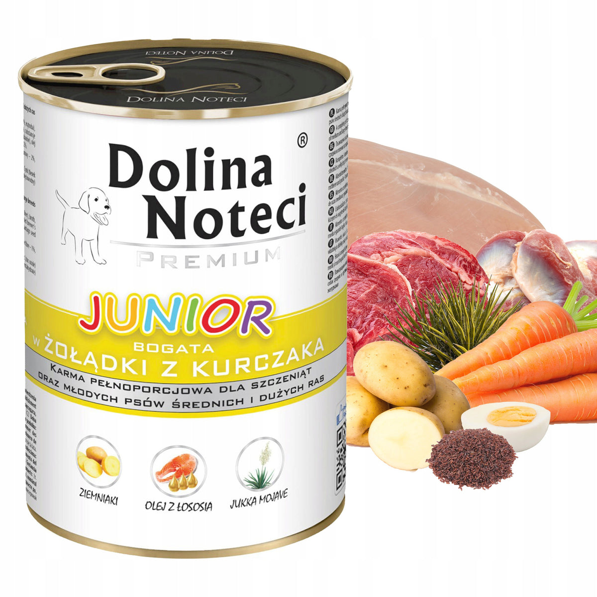 Dolina Noteci Junior karma mokra dla szczeniąt 50 x 400 g bez kurczaka – mix smaków