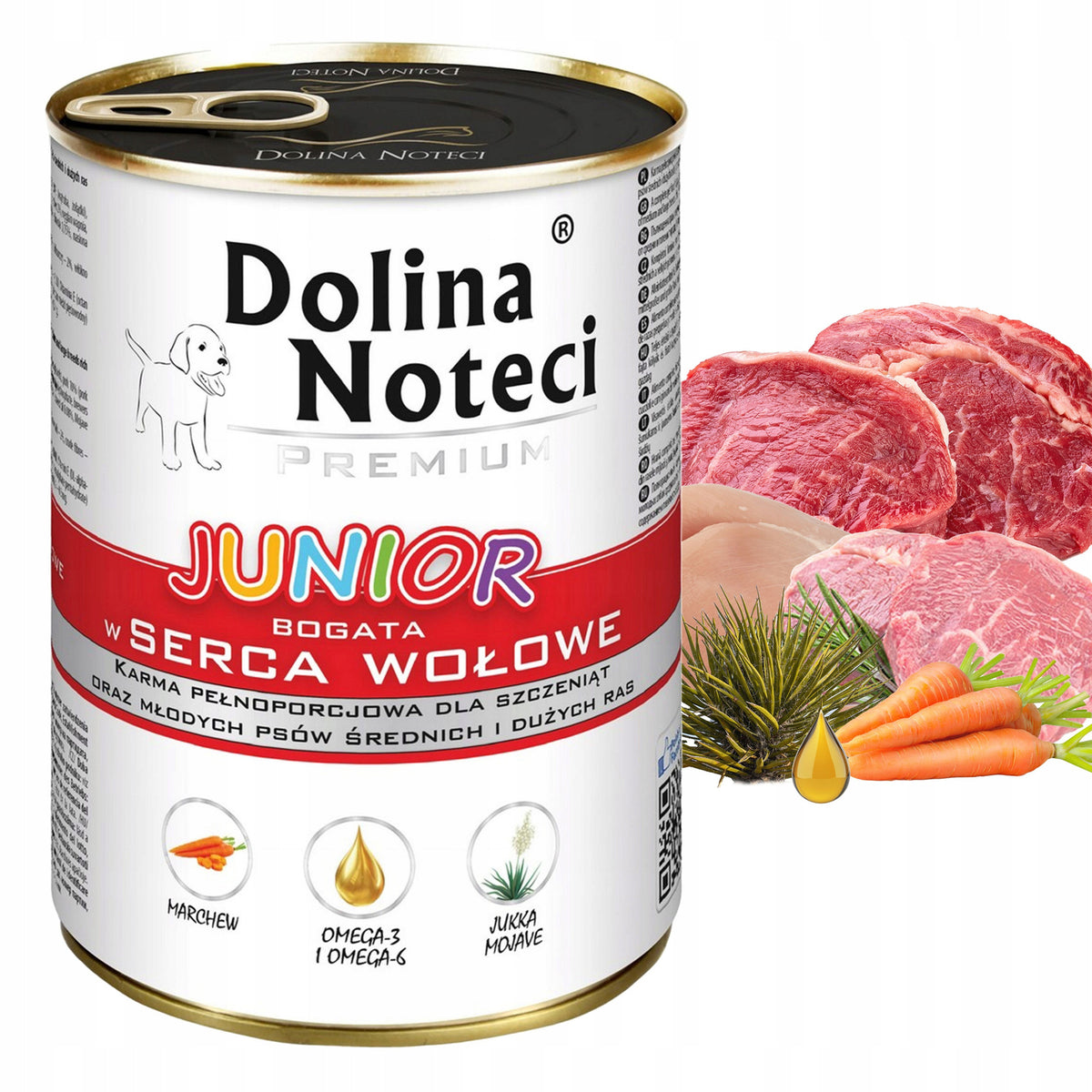 Dolina Noteci Junior karma mokra dla szczeniąt 50 x 400 g bez kurczaka – mix smaków