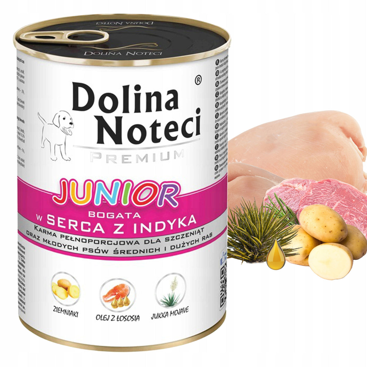 Dolina Noteci Junior karma mokra dla szczeniąt 50 x 400 g bez kurczaka – mix smaków