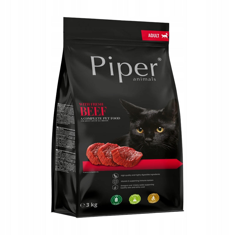 Piper Animals sucha karma dla kota bezzbożowa 3 kg dla dorosłych kotów – wołowina
