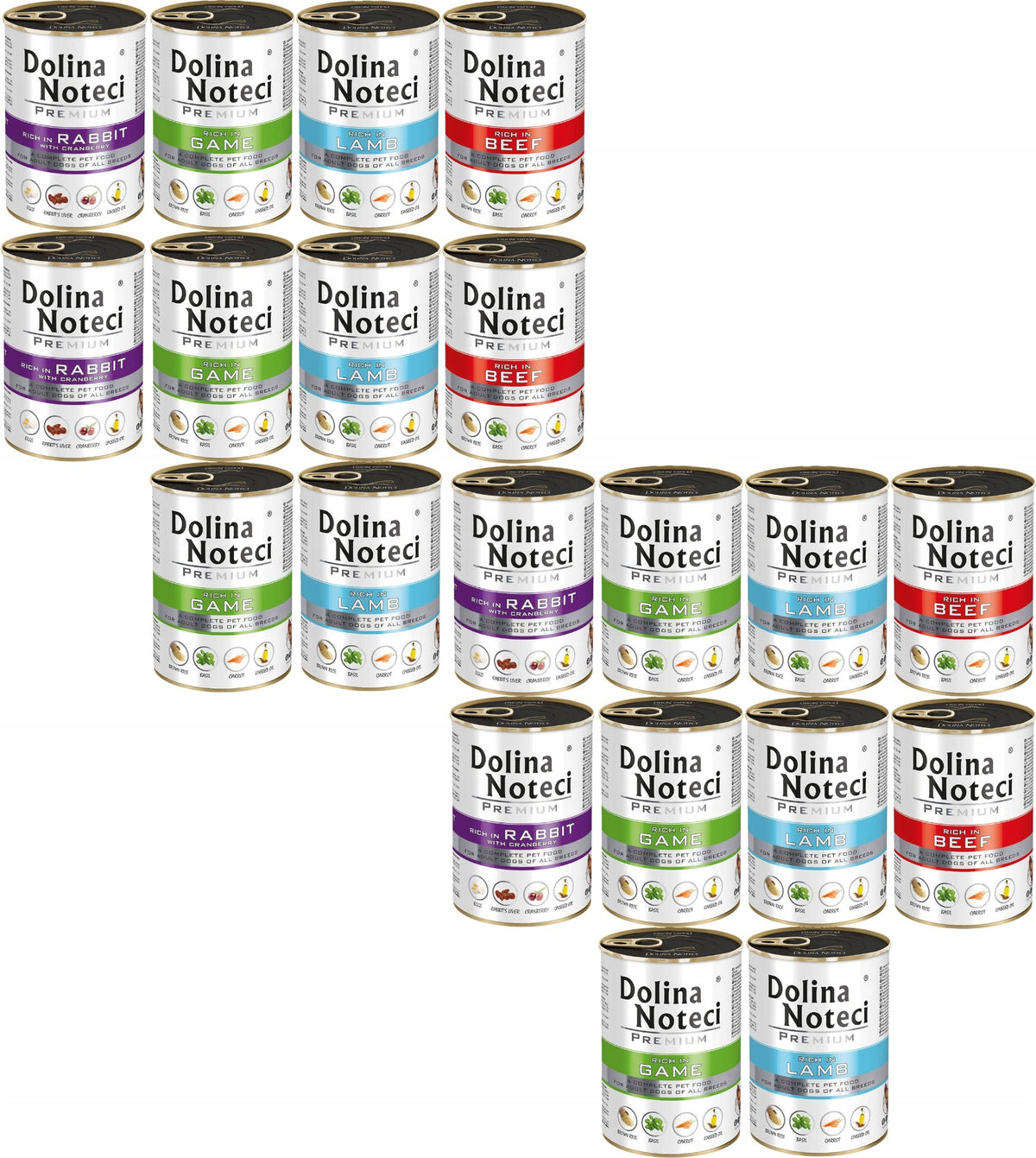 Dolina Noteci Premium mokra karma dla psa 20 x 400 g – bezzbożowa, mix smaków