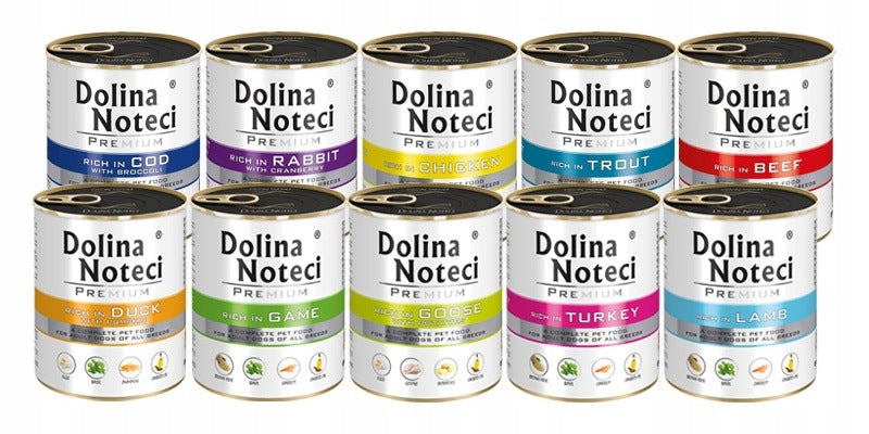 Dolina Noteci Premium mokra karma dla psa 10 x 800 g – mix smaków, puszki dla dorosłych psów