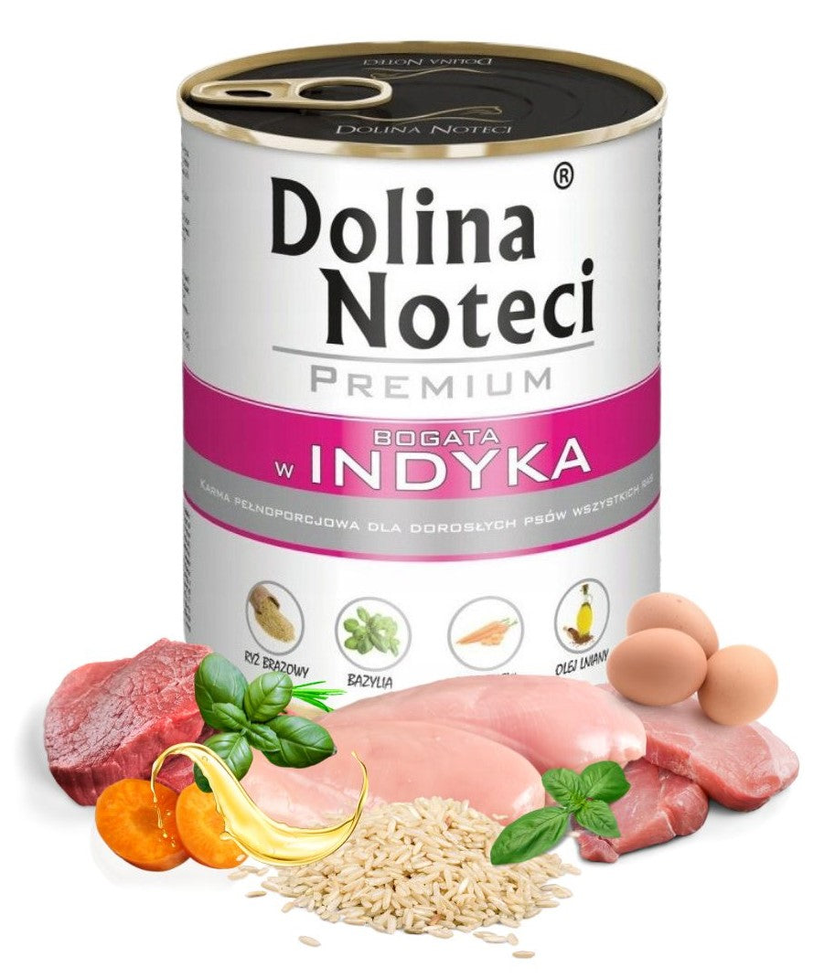 Dolina Noteci Premium mokra karma dla psa z indykiem 12 x 800 g – bezglutenowa, puszki