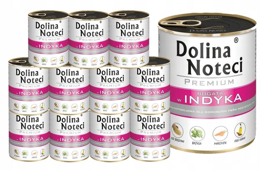 Dolina Noteci Premium mokra karma dla psa z indykiem 12 x 800 g – bezglutenowa, puszki