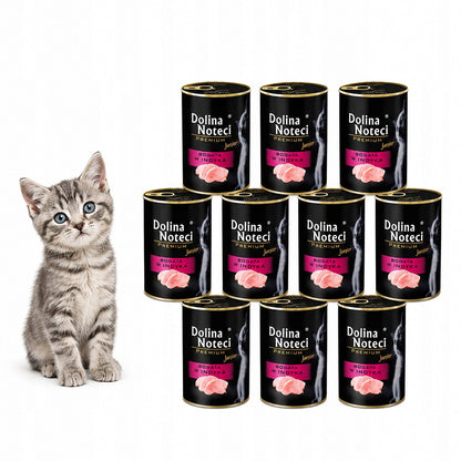 Dolina Noteci Premium Junior mokra karma dla kociąt indyk 12x400 g – bezzbożowa, puszki