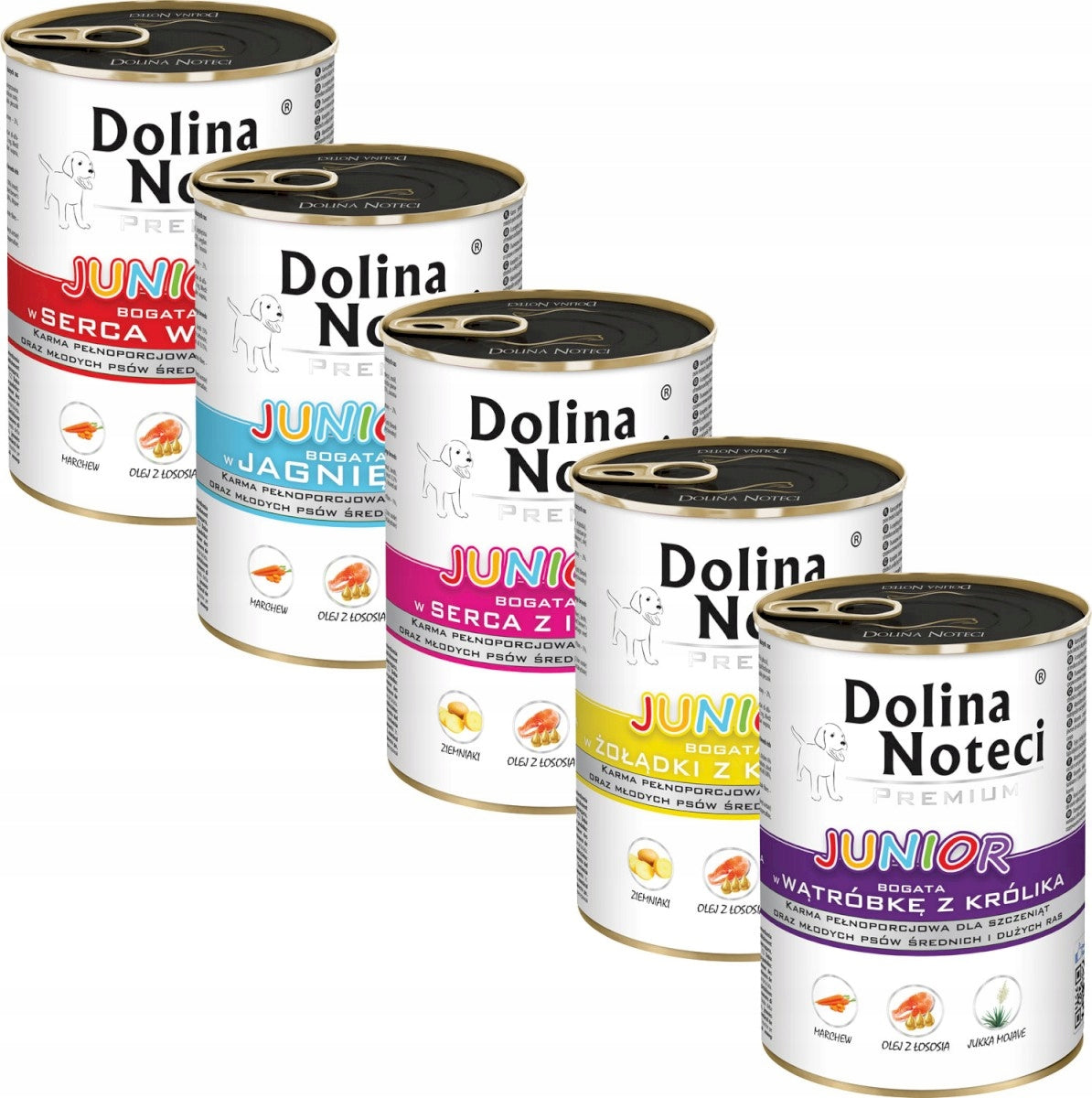 Dolina Noteci Premium Junior mokra karma dla szczeniąt 18 x 400 g – mix smaków