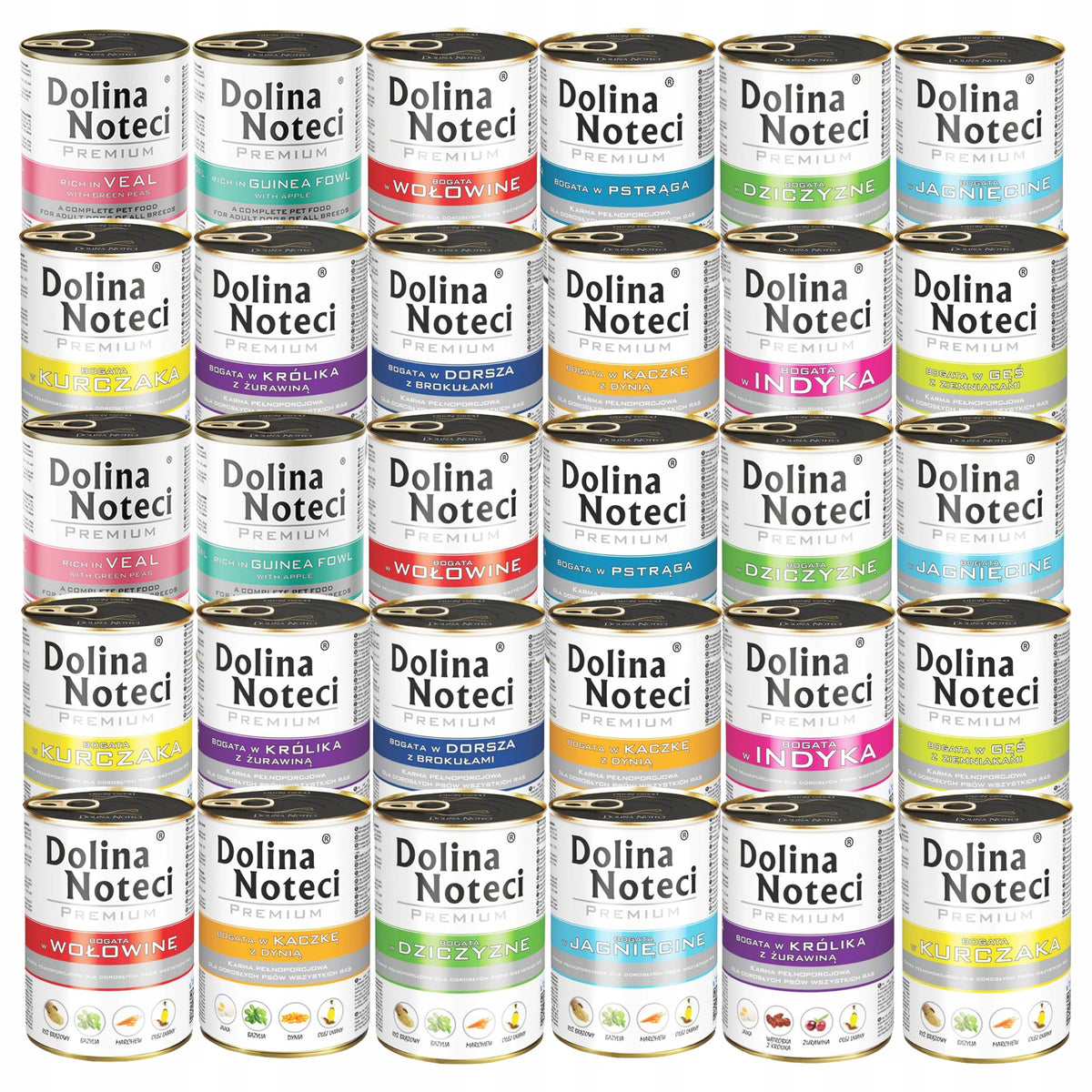 Dolina Noteci Premium mokra karma dla psa bezzbożowa 30 x 400 g – mix smaków