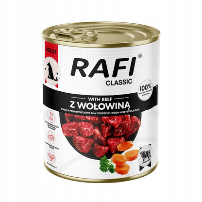 Dolina Noteci Rafi Classic mokra karma dla psa w puszkach 15 x 800 g – mix 5 smaków
