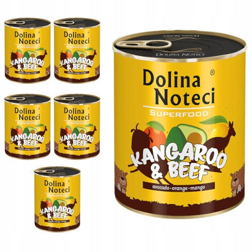 Dolina Noteci Superfood mokra karma dla psa kangur z wołowiną, bezzbożowa – 6 x 800 g