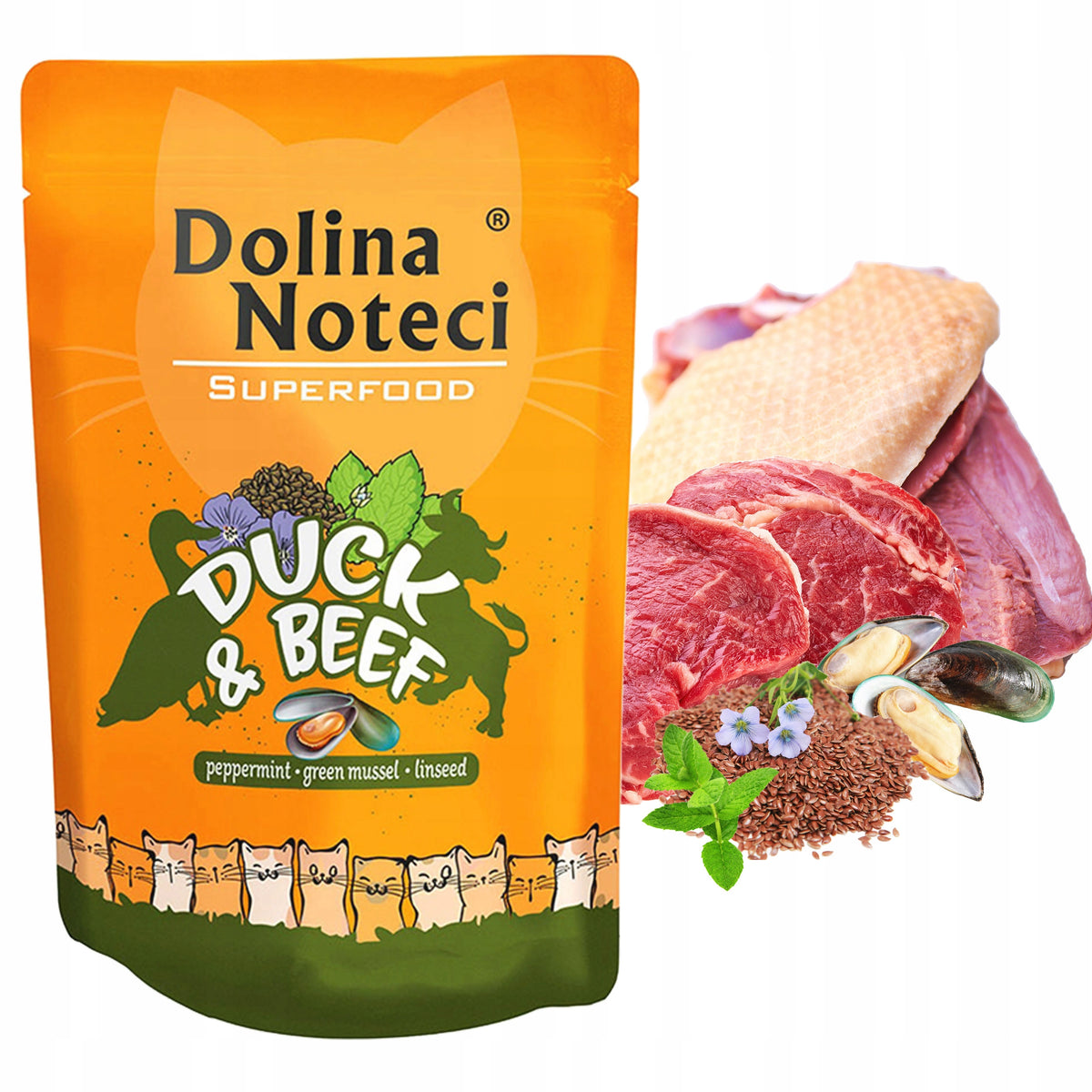 Dolina Noteci Superfood mokra karma dla kota bez zbóż 24 x 85 g – saszetki, mix smaków