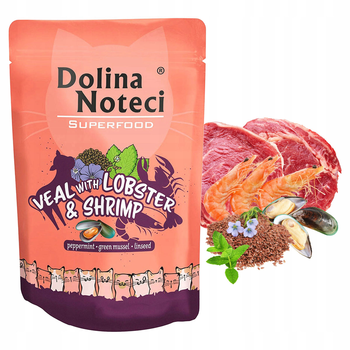 Dolina Noteci Superfood mokra karma dla kota bez zbóż 24 x 85 g – saszetki, mix smaków