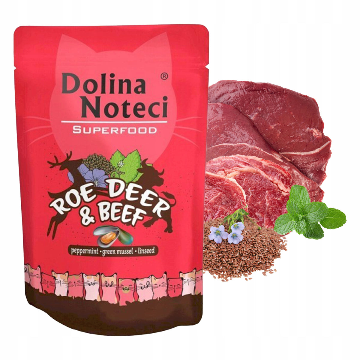 Dolina Noteci Superfood mokra karma dla kota bez zbóż 24 x 85 g – saszetki, mix smaków
