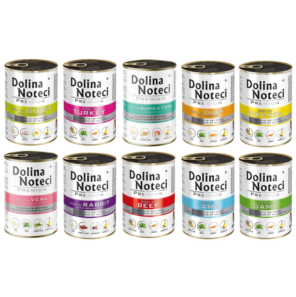 Dolina Noteci Premium mokra karma dla psa 10 x 400 g – bezzbożowa, mix smaków