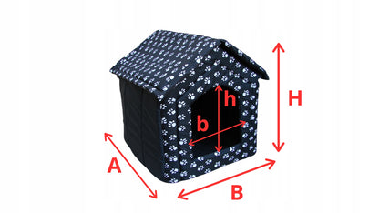 Buda dla psa do domu, legowisko domek XXL 60 x 57 x 64 cm z poduszką – biało-czarna